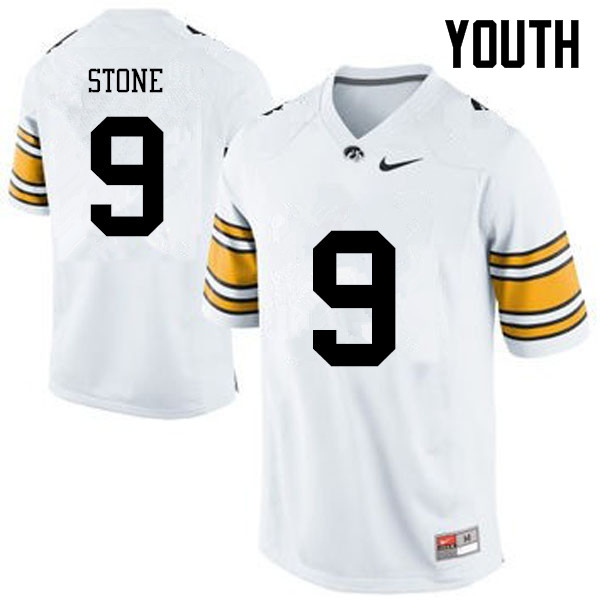 Youth Iowa Hawkeyes #9 Geno Stone College Football Jerseys-White - Click Image to Close